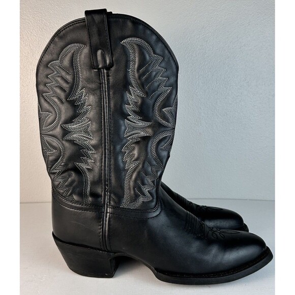 Laredo Birchwood Embroidered cowboy Boots Men\'s Size  9 EW  Black Leather 68450 main image 10